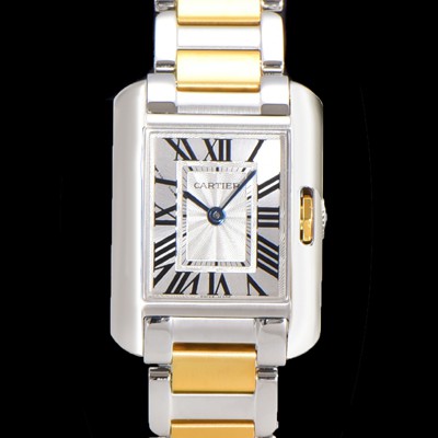 SA급 까르띠에 남여공용 탱크 앙글레즈 미듐/라지 오토매틱/쿼츠 18K 옐루골드 36mm/30mm  메탈줄 물결 실버다이얼 car69310 xx