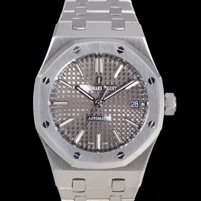 SA급 오데마피게 남성용 하이엔드 37mm로얄오크 15450ST 그레이 와플 다이얼 Cal.3120오토매틱 무브먼트 AUD6514 xx