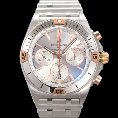 SA급 브라이틀링 남성용 크로노맷 B01 오토매틱 ETA7750-2 타입 42mm 메탈줄 실버다이얼 bre39082 xx