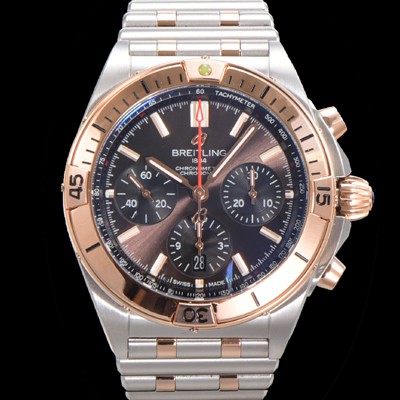 SA급 브라이틀링 남성용 크로노맷 B01 오토매틱 ETA7750-2 타입 42mm 금장시계 메탈줄 브라운 다이얼 bre36740 xx