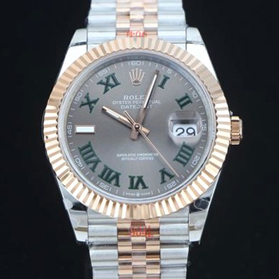 SA급 로렉스 남성용 904L스틸!! 2022신형 데이저스트 41mm II m126334 그레이 다이얼 로마인덱스 18K 로즈골드 신형 Cal.3235 오토매틱 무브먼트 ROL06118 xx