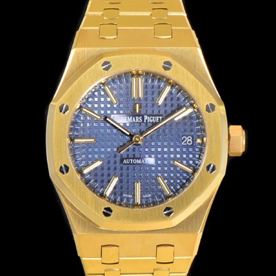 SA급 오데마피게 남성용 하이엔드 37mm로얄오크 15450BA 블루 와플 다이얼 18K 옐로우골드 Cal.3120오토매틱 무브먼트 AUD6519 xx