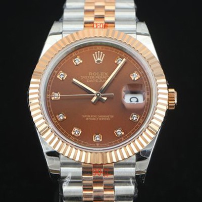 SA급 로렉스 남성용 904L스틸!! 2022신형 데이저스트 41mm II m126334  18K 로즈골드 신형 Cal.3235 오토매틱 무브먼트 브라운 다이얼 ROL06119 xx