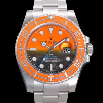 SA급 로렉스 남성용 신형 케이스 업그레이드 러스털러스 스틸 재질 ! 40mm서브마리너 오토매틱 Cal.3135 오렌지 블랙 콜라보 다이얼 rol49207 xx