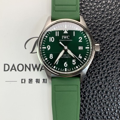 SA급 아이더블유씨 남성용 파일럿 마크18 IW328205 오토매틱 40mm 러버밴드 그린 다이얼 iwc9203 xx