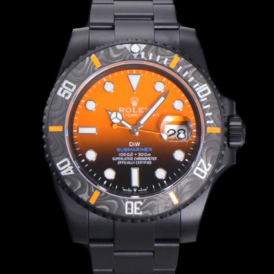 SA급 로렉스 남성용 904L스틸!! 서브마리너 40mm 카본베젤 오토매틱 Cal.3135 오렌지 블랙 콜라보 다이얼 rol49210 xx