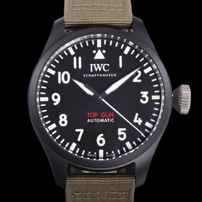 SA급 아이더블유씨 남성용 파일럿 IW329801 오토매틱 43.8mm 세라믹재질 나토천/가죽줄 믹스 블랙 다이얼 iwc29050 xx