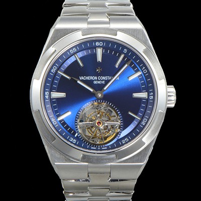 SA급 바쉐런콘스탄틴 남성용 오버시즈 42.5mm 투어빌론 오토매틱 수동형 무브먼트 블루 다이얼 vac2513 xx
