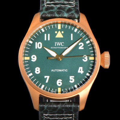 SA급 아이더블유씨 남성용 빅 파일럿 워치 IW329702 브론즈 스핏파이어 43mm 오토매틱 9015 타입 가죽줄 그린다이얼 iwc39263 xx