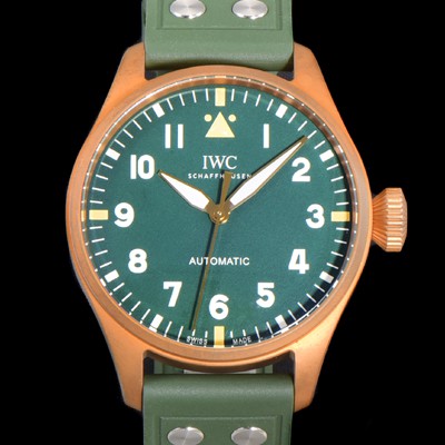 SA급 아이더블유씨 남성용 빅 파일럿 워치 IW329702 브론즈 스핏파이어 43mm 오토매틱 9015 타입 러버스트랩 그린다이얼 iwc39264 xx