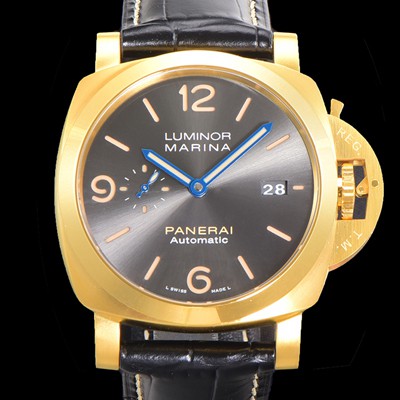 SA급 파네라이 남성용 루미노르 PAM01115  44미리 18K 옐로우골드 오토매틱 그레이 다이얼 pan9122 xx
