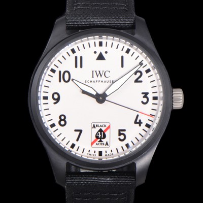 SA급 아이더블유씨 남성용 파일럿 IW326905 오토매틱 41mm 세라믹재질 나토천/가죽줄 믹스 블랙 다이얼 iwc29054 xx