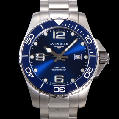 SA급 론진 남성용 하이드로콘퀘스트 L3.781.4.96.6 세라믹 베젤 41mm 블루 다이얼 L888 오토매틱 무브먼트  lon2916 xx