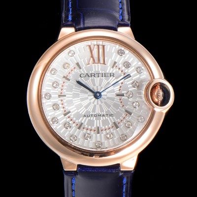 SA급 까르띠에 남성용 신상 발롱블루 WGBB0053 악어가죽 밴드 화이트 다이얼 36mm 오토매틱 무브먼트 CAR0145 xx