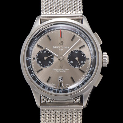 SA급 브라이틀링 남성용 프리미에르 AB0118221B1P2 크로노그래프 7750 타입 오토매틱 42mm 메쉬밴드 그레이 다이얼 bre6023 xx