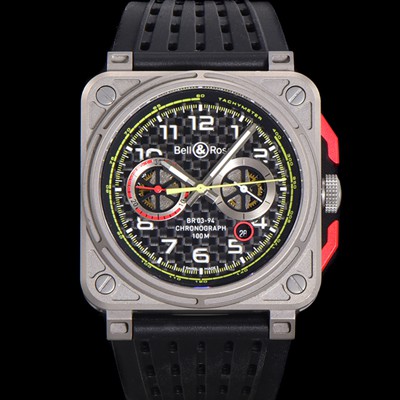 SA급 벨앤로즈 남성용 BR0394-RS18 다이버 티타늄 소재 오토매틱 42mm 러버줄 블랙 다이얼 bel4100 xx