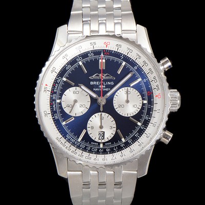 SA급 브라이틀링 남성용 네비타이머 AB0137211C1P1 크로노그래프 ETA7750-2 타입 오토매틱 43mm 메탈줄 블루 다이얼 bre6006 xx