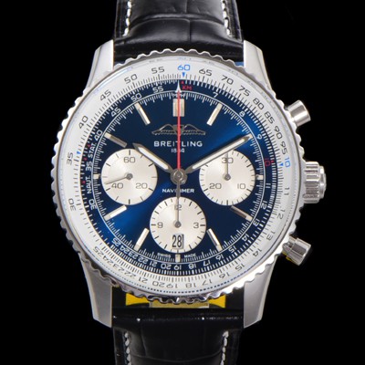 SA급 브라이틀링 남성용 네비타이머 AB0139631C1P1 크로노그래프 ETA7750-2 타입 오토매틱 43mm 가죽줄 블루 다이얼 bre5998 xx