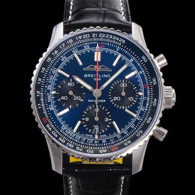 SA급 브라이틀링 남성용 네비타이머 AB0139241C1P1 크로노그래프 ETA7750-2 타입 오토매틱 43mm 가죽줄 블루 다이얼 bre5999 xx