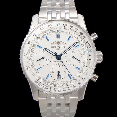 SA급 브라이틀링 남성용 네비타이머 AB0139A71G1A1 크로노그래프 ETA7750-2 타입 오토매틱 43mm 메탈줄 화이트 다이얼 bre6002 xx