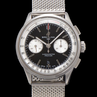 SA급 브라이틀링 남성용 프리미에르 AB0118371B1P2 크로노그래프 7750 타입 오토매틱 42mm 메쉬밴드 블랙 다이얼 bre6022 xx