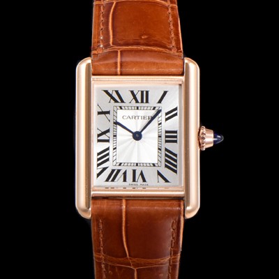 SA급 까르띠에 여성용 신상 탱크 WGTA0011 실버 다이얼 33.7mm 로즈골드 악어가죽 쿼츠 무브먼트 car69355 xx