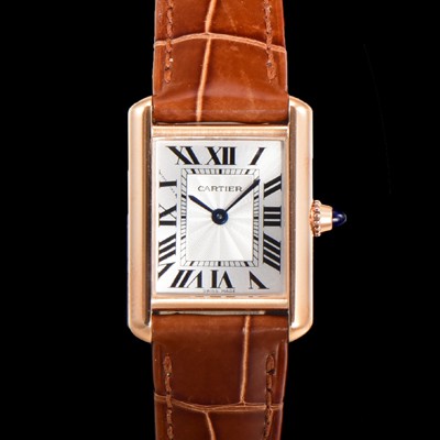 SA급 까르띠에 여성용 신상 탱크 WGTA0010 실버 다이얼 29mm 로즈골드 악어가죽 쿼츠 무브먼트 car69356 xx