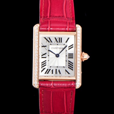 SA급 까르띠에 여성용 탱크 WJTA0038 쥬얼 다이아몬드 베젤 화이트 실버 썬더스트 다이얼 쿼츠 무브먼트 car69349 xx