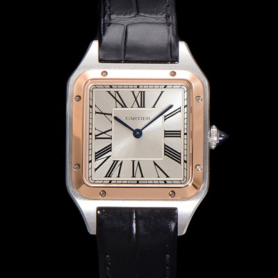 SA급 까르띠에 남여공용 산토스 W2SA0019 쿼츠 43.5mm M 사이즈 18K 로즈골드 화이트 다이얼 car69324 xx