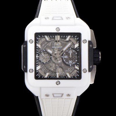 SA급 휴블렛 남성용 스퀘어 뱅 유니코 821.HX.0170.RX 스켈레톤 다이얼 티타늄 에디션 세라믹 42미리 오토매틱 무브먼트 우레탄 러버밴드 hub2134 xx