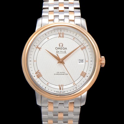 SA급 오메가 남성용 드빌 프레스티지 424.20.40.20.02.002 오토매틱 Cal.8800타입 39.5mm 18K 로즈골드 메탈줄 화이트 다이얼 omg20204 xx