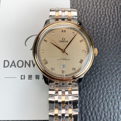 SA급 오메가 남성용 드빌 프레스티지 434.20.40.20.59.001 오토매틱 Cal.8800타입 40mm 18K 로즈골드 메탈줄 샴페인색 다이얼 omg20215 xx