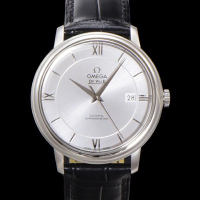 SA급 오메가 남성용 드빌 프레스티지 424.13.40.20.02.001 오토매틱 Cal.2500타입 39.5mm 가죽줄 실버 다이얼 omg20207 xx