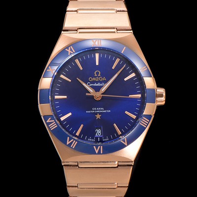 SA급 오메가 남성용 1:1수제공정! 131.63.41.21.03.001 무브UP 컨스틸레이션 코-엑시얼 마스터 오토매틱 Cal.8900타입 41mm 18K 로즈골드 메탈줄 블루 다이얼 omg20186 xx