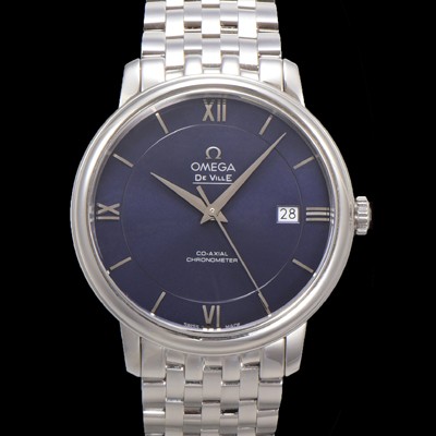 SA급 오메가 남성용 드빌 프레스티지 424.10.40.20.03.001 오토매틱 Cal.8800타입 39.5mm 메탈줄 블루 다이얼 omg20197 xx