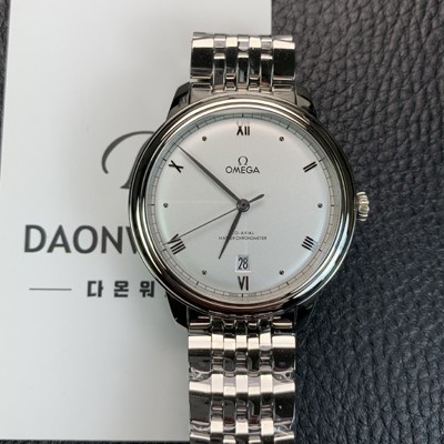 SA급 오메가 남성용 드빌 프레스티지 434.10.40.20.02.001 오토매틱 Cal.8800타입 40mm 메탈줄 화이트 다이얼 omg20209 xx