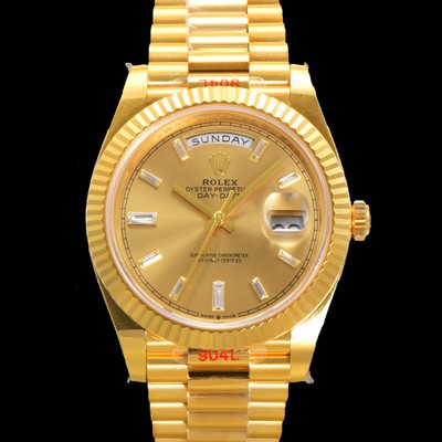 SA급 로렉스 남성용 데이데이트 m228238-0005 18K 옐로우골드 40mm 오토매틱 Cal.3255 타입 샴페인 바게트 다이얼 rol5300 xx