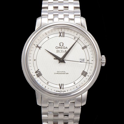 SA급 오메가 남성용 드빌 프레스티지 424.10.40.20.02.005 오토매틱 Cal.8800타입 39.5mm 메탈줄 화이트 다이얼 omg20191 xx