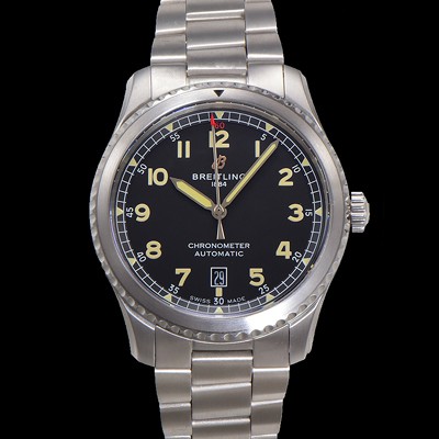 SA급 브라이틀링 남성용 네비타이머 A17314101B1A1 오토매틱 2824 타입 41mm 메탈줄 블랙 다이얼 bre6053 xx