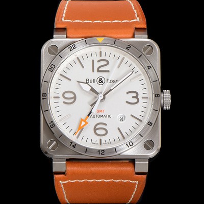 SA급 벨엔로즈 남성용 인스트루먼트03 BR0393-GMT-STSCA 오토매틱 2836타입 42mm 우레탄줄 화이트 다이얼 bel4118 xx