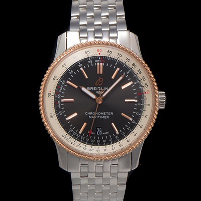 SA급 브라이틀링 남성용 네비타이머 U17326211M1A1 크로노그래프 오토매틱 2824 타입 41mm 메탈줄 그레이 다이얼 bre6035 xx