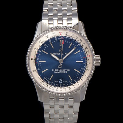 SA급 브라이틀링 남성용 네비타이머 A17325211C1A1 크로노그래프 오토매틱 2824타입 38mm 메탈줄 블루 다이얼 bre6025 xx