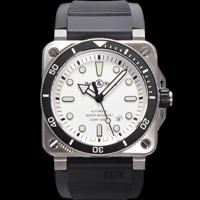 SA급 벨엔로즈 남성용 인스트루먼트03 BR03A-D-WH-STSRB 오토매틱 9015타입 42mm 우레탄줄 화이트 다이얼 bel4112 xx