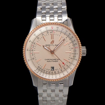 SA급 브라이틀링 남성용 네비타이머 U17325211G1A1 크로노그래프 오토매틱 2824타입 38mm 메탈줄 화이트 다이얼 bre6027 xx