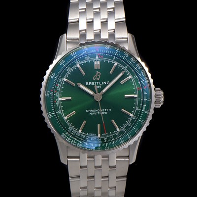 SA급 브라이틀링 남성용 네비타이머 A17329371L1A1 크로노그래프 오토매틱 2824 타입 41mm 메탈줄 그린 다이얼 bre6038 xx