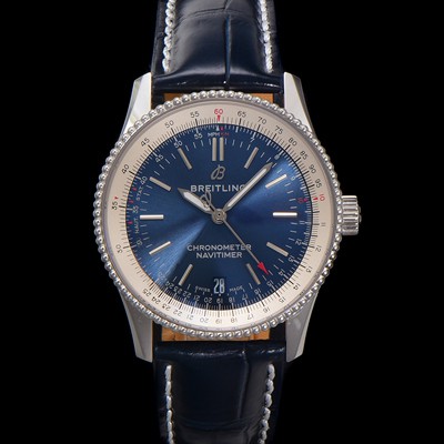 SA급 브라이틀링 남성용 네비타이머 A17325211C1P1 크로노그래프 오토매틱 2824타입 38mm 가죽줄 블루 다이얼 bre6028 xx