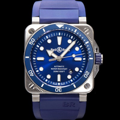 SA급 벨엔로즈 남성용 인스트루먼트03 BR03A-D-BLU-STSRB 오토매틱 9015타입 42mm 우레탄줄 블루 다이얼 bel4115 xx