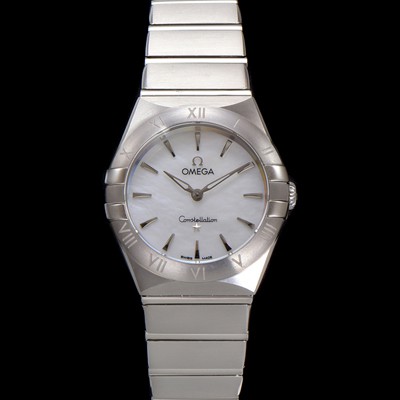SA급 오메가 여성용 컨스틀레이션 131.10.28.60.05.001 쿼츠 무브먼트 28mm 화이트 자개 다이얼 omg0143 xx