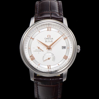 SA급 오메가 남성용 드빌 424.13.40.21.02.001 프레스티지 코-액시얼 39.5mm 오토매틱 Cal.2627 타입 빈티지 실버 다이얼 omg0164 xx