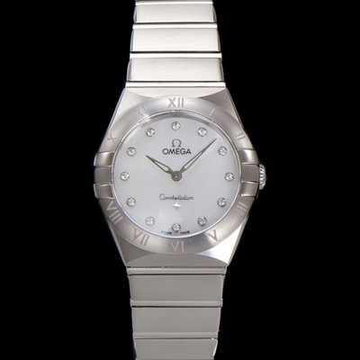 SA급 오메가 여성용 컨스틀레이션 131.10.28.60.55.001 쿼츠 무브먼트 28mm 화이트 자개 다이얼 omg0144 xx